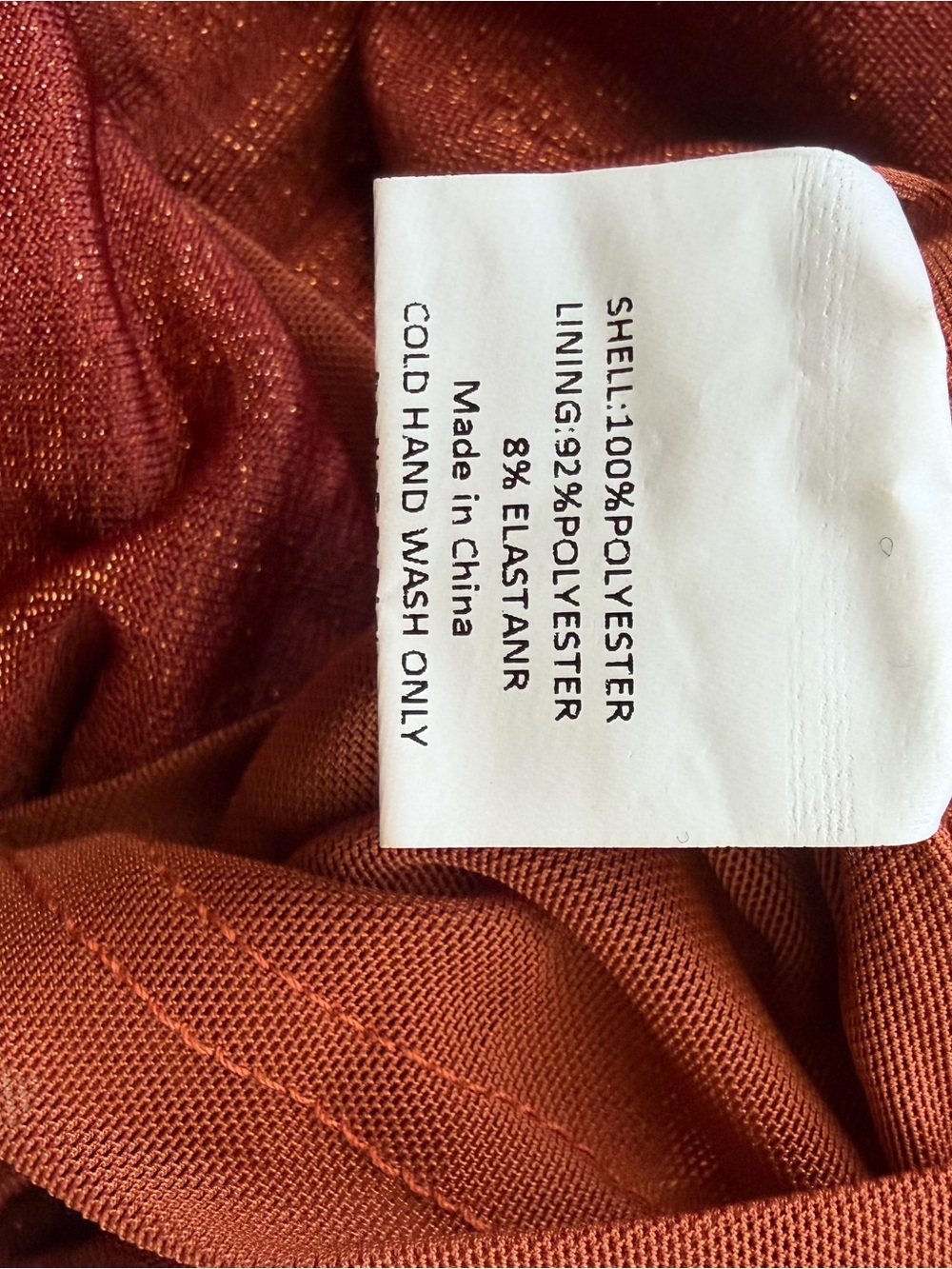 NWT Petal & Pup One-Shoulder Metallic Copper-Orange Draped Dress Santiago, Med - Picture 8 of 10